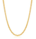 Barzel 18K Gold Plated Mariner Chain Necklace for Women, Flat Marina - Made in Brazil - color: 3.5MM Gold, size: 22 Inches