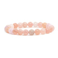 Justinstones Gem Semi Precious Gemstone 8mm Round Beads Stretch Bracelet 7 Inch Unisex - color: Peach Morganite