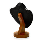 Solid Wood Jewelry Bust Necklace Display Black PU Leather Jewelry Necklace Display Stand for Show Selling - color: Black