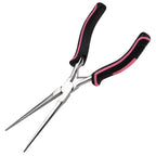 7.3 Inches Thin Extra Long Needle Nose Pliers with Serrated Jaw Long Nose Plier for Jewelry Making, Fishing, Wire Wrapping, Crafts, Electronic Repair, Jewelry Pliers with Curved Handle - style: Needle Nose Plier with Curved Handle