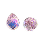 100pcs Pink Glass Teardrop Beads Charms Water Drop Faceted AB Color Plated Beads Top Drilled Sparkly Prisms Chandelier Dangle Charms for DIY Earrings Necklace Bracelet Jewelry Craft 10.5x8mm - color: Pink