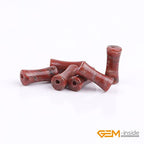 GEM-Inside 30Pcs 5x12mm Natural Red Flower Jasper Stone Plant Bamboo Knot Bone Charms Beads for Jewelry Making Power Energy Chakra Stone Beads - color: Red Flower Jasper