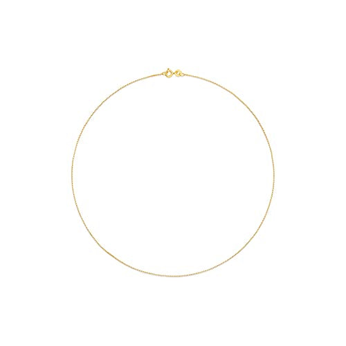 Amazon Essentials Sterling Yellow Gold or Silver Thin 0.8mm Box Chain Necklace - color: Yellow Gold, size: 16"