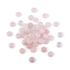Fashewelry 50Pcs Natural Rose Quartz Cabochon Stone Half Round Beads 12mm Flat Back Gemstone Chakra Healing Crystal Cover Cabs for Jewelry Making - color: 3-Rose Quartz, size: 12x5mm