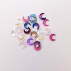 INSPIRELLE 100pcs Moon Crescent Crystal Glass Tiny Hanging Beads for Jewelry Making and DIY Craft Accessories，12 * 15mm - color: Crescents