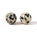 100Pcs Natural Stone 6mm Dalmatian Round Loose Gemstone Energy Healing Beads Hole Size 1mm DIY Smooth Beads for Bracelet Necklace Earrings Jewelry Making - color: Dalmatian, size: 6mm