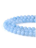 Jovivi 8mm Natural Aquamarine Gemstone Beads for Jewelry Making,96pcs Energy Healing Crystals Polished Round Smooth Stone Beads,Genuine Real Stone Beads for Bracelet Necklace - color: Aquamarine
