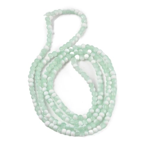 KISSITTY 50pcs Matte Beads Gradient Color Glass Frosted Crystal 6mm Rondelle Aquamarine Bead Center Drilled Loose Craft Beads for Jewelry Making Earring Bracelet Necklace DIY Crafts - color: Aquamarine