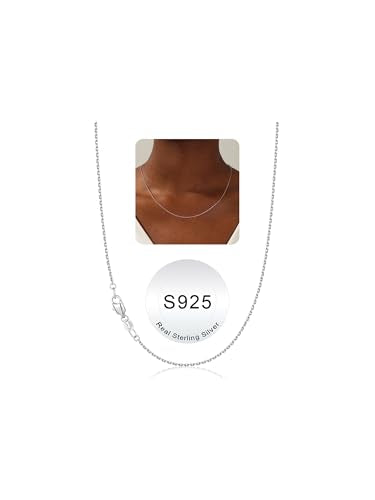 IEFWELL S925 Sterling Silver Chain Necklace for Women - 1.2 mm Sterling Silver Cable Chain, Sturdy hypoallergenic, 14/16/18/20/22/24 Inch Jewelry Gifts for Men Women - size: 20 Inch