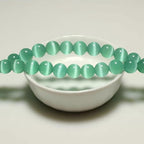 MJDCB 30pcs Blue Green Cat Eye Stone Beads 12mm Round Crystal Loose Bead for Jewelry Making DIY Bracelets Necklace - color: Blue Green, size: 12mm(30pcs)