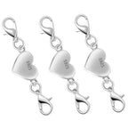 925 Silver Heart-Shaped Magnetic Necklace Clasps and Closures, Magnetic Clasp Converter for Jewelry Making Supplies,Chain Extender Connector for Necklace Bracelet (3pcs Silver) - color: 3pcs silver