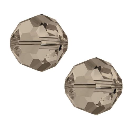100pcs Adabele Austrian 4mm (0.16 Inch) Small Faceted Loose Round Crystal Beads Smoked Quartz Compatible with 5000 Swarovski Crystals Preciosa SS2R-421 - color: Smoked Quartz, size: 4mm Small (100pcs)