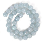 About 35pcs 10mm Natural Stone Beads Aquamarine Beads Crystal Gemstone for Jewelry Making, DIY Bracelet Necklace - color: Aquamarine, size: 10mm
