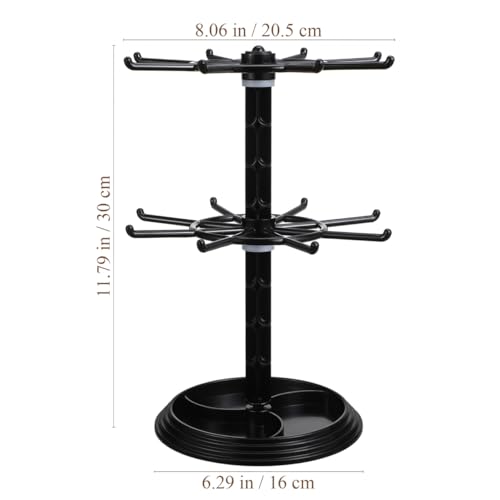 Didiseaon 2layer Rotating Necklace Display Stand for Jewelry Organization Small Accessory Rack for Necklaces Bracelets Keychains and Earrings Stylish Desktop Home Decor