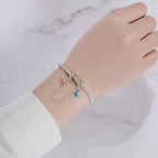 Spacer Stopper Beads for Bracelets & Necklaces, 925 Sterling Silver Beads | Smooth & Pave Cubic Zirconia (White, Blue, 18K Gold Plated) | Anti-Slide Separator Charms S925 Women Jewelry - color: Sun and Moon-Bead Charms