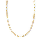 Destin Jewelry Paperclip Chain Necklace for Women, Waterproof 18K Gold Plated Stainless Steel, Hypoallergenic, Adjustable Layering Chain, Tarnish-Resistant, 2.5–6.5mm - color: 18K Yellow Gold Plated Stainless Steel, size: 24"+ 2", style: 4 MM