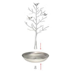 Inviktus Silver Birds Tree Jewelry Stand Display Earring Necklace Holder Organizer Rack Tower-silver - color: antique silver
