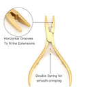 Hair Extension Tool Kit Microlink Pliers with Anti-slip Handle Hair Extension Beading Tool Hair Needle Pulling Hook Hair Styling Bead Closer and Remover Pliers - color: 2 Gold