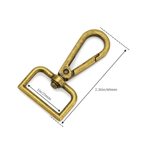9 Pcs D Ring Swivel Lobster Claw Clasp Push Gate Snap Hooks Trigger Clips for DIY Crafts Keychain Purse Handbag Making,1 Inch Bronze - color: 1" Bronze 9pcs, size: 1"