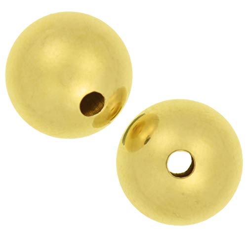 uGems 10mm Gold-Filled Beads for Jewelry Making (2 Pcs) – Durable 14K Gold Filled Seamless Beads, Ideal for Necklaces, Bracelets, and Custom Jewelry Designs SKU: j-458610 - size: 10mm