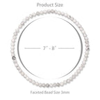 Healing Crystal Bracelet Clear Quartz Faceted Beaded Bracelets for Women Men 3mm Natural Stone Adjustable Handmade Stretch Bracelet Reiki Spiritual Jewelry Fashion Gifts - color: Howlite