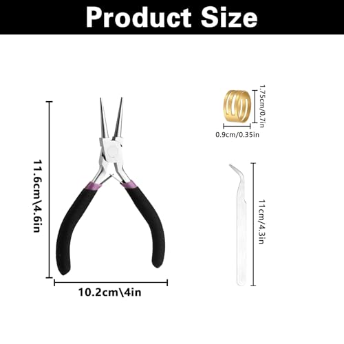 Round Nose Pliers, Wire Jewelry Making Tools,Jewelry Pliers Jewelry Making Tools for Crafts-Matte Handle - color: Round Nose Pliers-blackish Purple