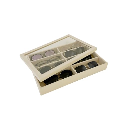 Top Lid for Large Beige Premium Quality Velvet Jewelry Display Box Tray Stackable Practical Trade Show Home Store Glass Lid - color: Glass Lid