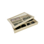 Top Lid for Large Beige Premium Quality Velvet Jewelry Display Box Tray Stackable Practical Trade Show Home Store Glass Lid - color: Glass Lid