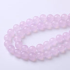 Round Loose Beads Natural Gem Beads Crystal Energy Stone Beads for Jewelry Making 15" (Purple Chalcedony, 8MM) - color: Purple Chalcedony, size: 8mm