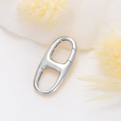925 Sterling Silver Lobster Clasp for DIY Necklace Bracelet Jewelry Making, Double Spring Clasp with Closed Jump Rings, Necklace Extender Clasp Connector Bracelet Extension (Style 14) - style: Style 14