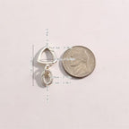 1Pc 925 Sterling Silver Triangle Lobster Clasp with Oval Spring Gate Connector Extenders for Necklace Jewelry Making (Silver, M)