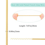 Beebeecraft 1 Box 3.28FT French Gimp Wire 18K Gold Plated Brass Copper Bullion Wire for Jewellery Making Embroidery (2mm) - size: 200x2mm