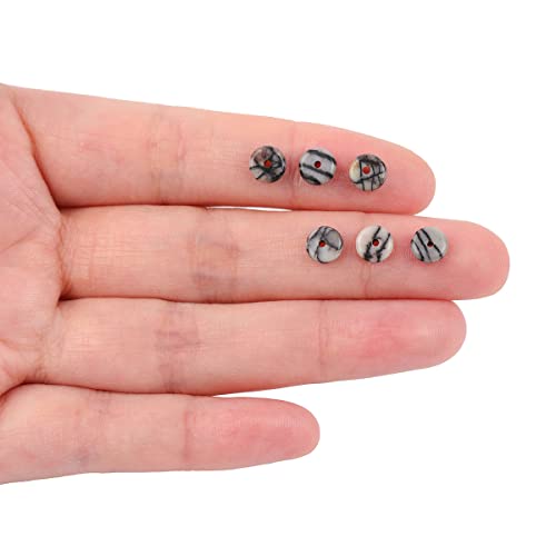 JOE FOREMAN 2x6mm Natural Webbed Black Picasso Jasper Stone Agate Heishi Disc Rondelle Spacer Beads for Jewelry Making Full 15" Strand Energy Stone Healing Power - color: Webbed Black Picasso Jasper