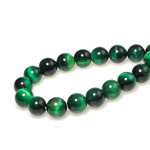 MJDCB Stone Beads 4mm 85pcs Round Green Tiger's Eye Loose Gemstone Bead Charms for Jewelry Making Bracelet Necklace Earring Pendant - color: Green Tiger's Eye, size: 4mm