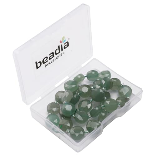 BEADIA Natural Faceted Green Aventurine Rondelle Disk Stone Beads 10x5mm 37cm for DIY Chain Jewelry Making - color: Green Aventurine