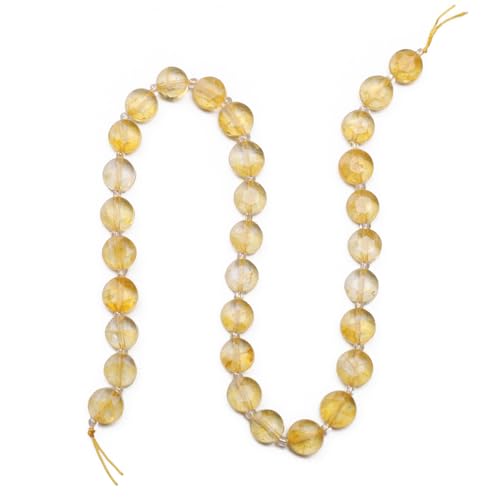 BEADIA Natural Faceted Yellow Quartz Rondelle Disk Stone Beads 10x5mm 37cm for DIY Chain Jewelry Making - color: Yellow Quartz