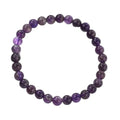 Elecrelive Glass Round Beaded Bracelet Set Clay Beaded Bracelets Stretch Bracelets - color: Amethyst-Quartz