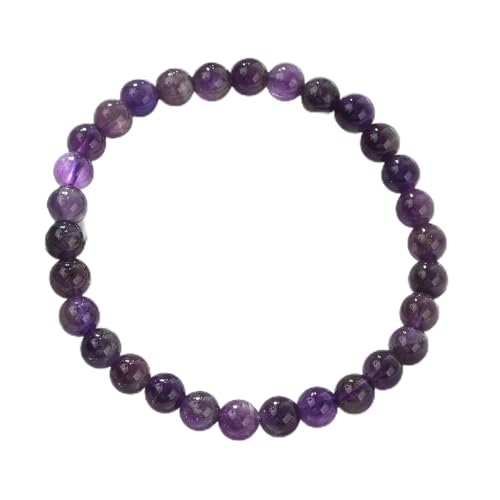 Elecrelive Glass Round Beaded Bracelet Set Clay Beaded Bracelets Stretch Bracelets - color: Amethyst-Quartz
