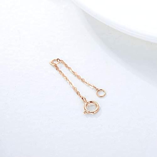 14K Gold Chain Extender for Women, Yellow Gold/White Gold/Rose Gold Adjustable Gold Necklace Anklet EXtension Chain, Available in 2/3/4 Inch - color: Rose Gold, size: 2 Inch