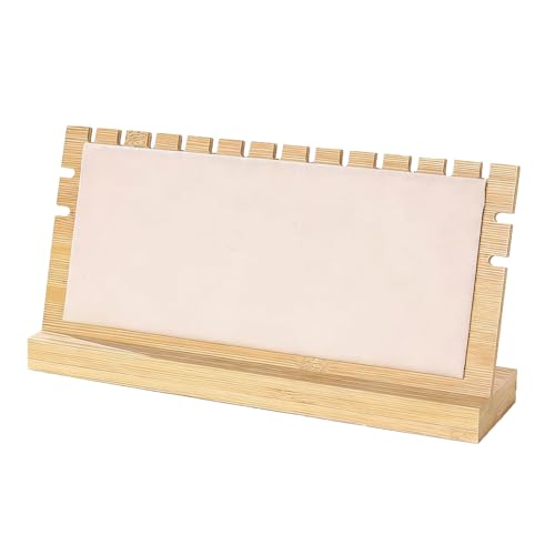 TANG SONG 4.9" x 9.8" Horizontal Bamboo Flannelette Soft Mat - Necklace Display Stand Organizer for Multiple Bracelets & Chains - Jewelry Storage Holder for Home (Beige, Small) - color: Beige, size: Small