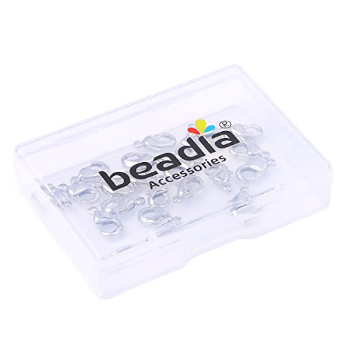 BEADIA Platinum Plated Lobster Clasps Non Tarnish 12mm 20pcs for Jewelry Making Findings - color: Lobster Clasps Platinum, size: 12mm