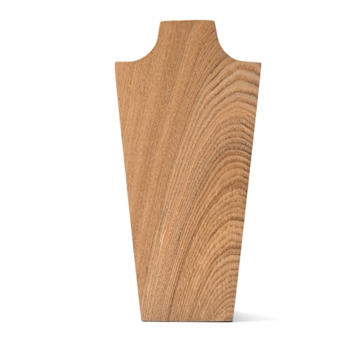 Solid Wood Jewelry Bust Necklace Display Showcase Jewelry Necklace Pendant Stand Display Stand Holder(H7.87) - size: S