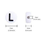 100Pcs Letter Beads 4x7mm White Round Acrylic Alphabet Beads Letter L Beads for Jewelry Making DIY Bracelets Necklaces Key Chains - color: L 100Pcs