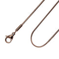 555Jewelry 1.2mm Stainless Steel Snake Chain Necklace for Men & Women, 16-28 Inch - color: Coffee