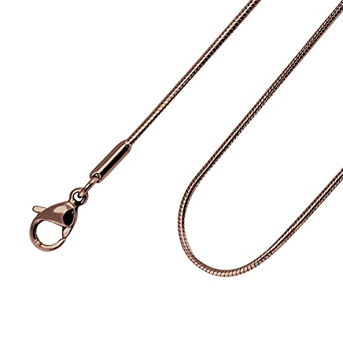 555Jewelry 1.2mm Stainless Steel Snake Chain Necklace for Men & Women, 16-28 Inch - color: Coffee