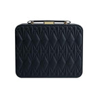 Large Jewelry Travel Organizer, 2 Layers Jewelry Box with Tray Black - color: Fashion Black