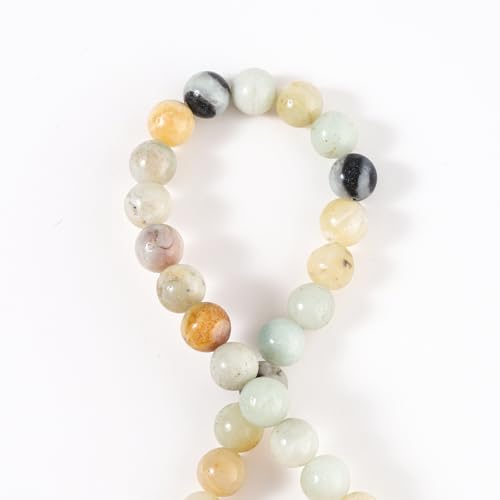 100Pcs Natural Stone 6mm Amazonite Round Loose Gemstone Energy Healing Beads Hole Size 1mm DIY Smooth Beads for Bracelet Necklace Earrings Jewelry Making - color: Amazonite, size: 6mm