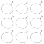UNICRAFTALE 10 Strand Stainless Steel Adjustable Slider Chain Bracelet Each Side 9"(230mm) Slider Extender Chains with Ball Ends for Jewelry Making - color: Steel Color