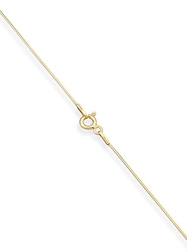 Miabella 925 Sterling Silver, 18K Gold Plated Italian 0.7mm Diamond Cut Round Snake Chain Necklace for Women Made in Italy - color: yellow-gold-plated-silver