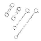 925 Sterling Silver Double Lobster Clasp and Necklace Extender White Gold Plated Double Lobster Clasps Connector Bracelet Necklace Extension Clasp for Jewelry Making（4pcs） - color: A-Silver Lobster Clasp and Necklace Extender